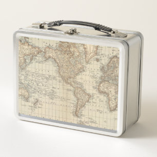 Map of the World 3 Metal Lunch Box