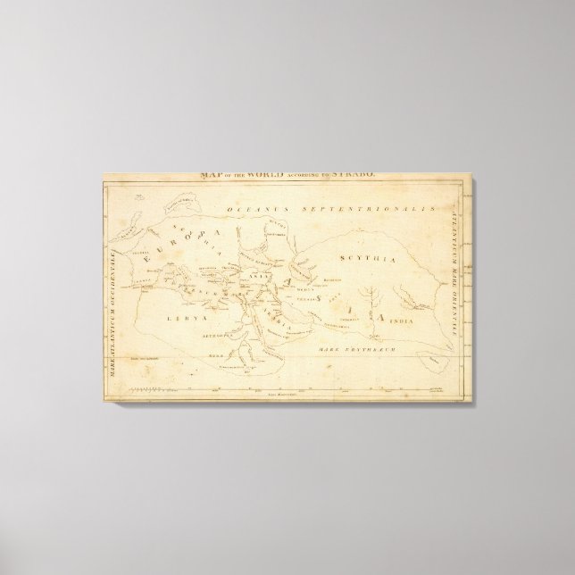 Map of the World According to Strabo Canvas Print (Front)