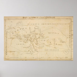 Map of the World According to Strabo Poster