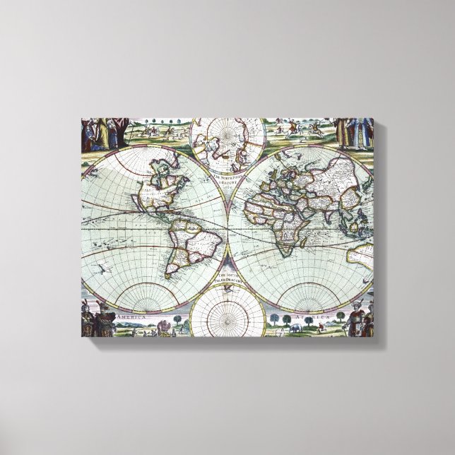Map of the world canvas print (Front)