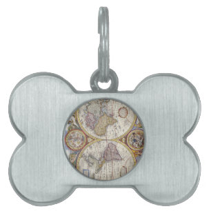 Map of the world from 1626 pet name tag