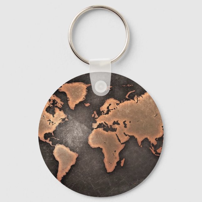 Map of the world key ring (Front)