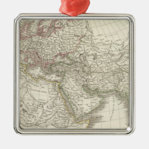 Map of the World known to the ancients Metal Tree Decoration