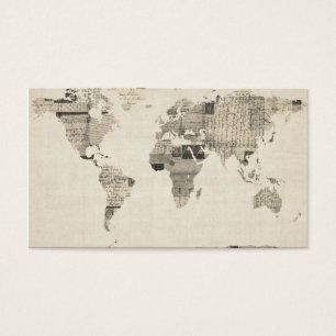 Map of the World Map from Old Postcards