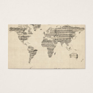 Map of the World Map from Old Sheet Music