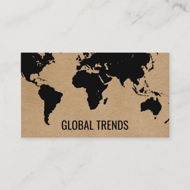 Map of the World | Natural 2 Business Card (Front)