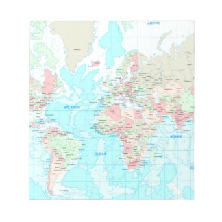 Map of the world notepad