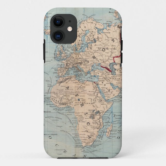 Map of the world on Mercator's projection Case-Mate iPhone Case (Back)