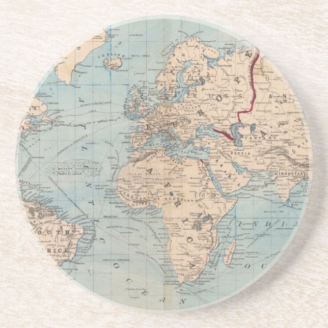 Map of the world on Mercator's projection Coaster (Front)