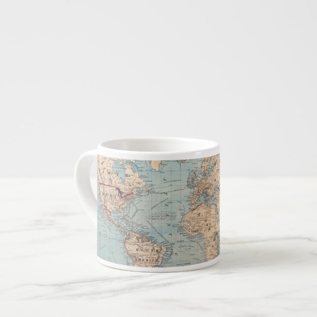 Map of the world on Mercator's projection Espresso Cup (Front Left)
