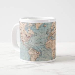 Map of the world on Mercator's projection Large Coffee Mug