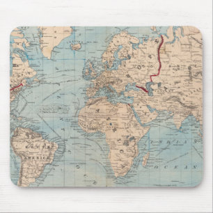 Map of the world on Mercator's projection Mouse Pad