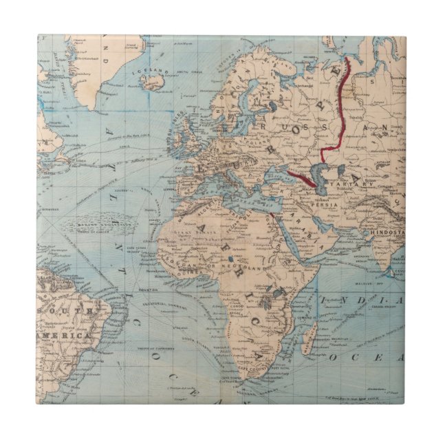Map of the world on Mercator's projection Tile (Front)