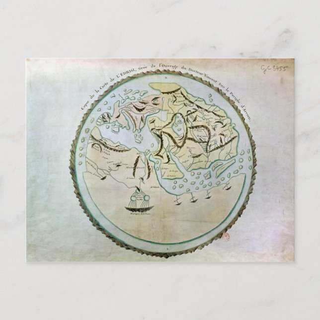 Map of the world postcard (Front)