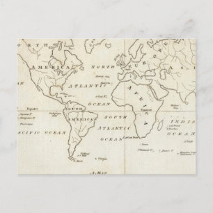 Map of the World Postcard