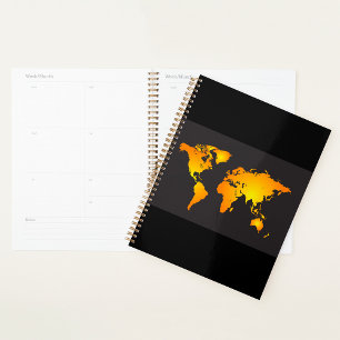 Map Of The World Spiral Planner