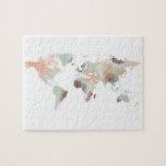 Map of the World Watercolor Jigsaw Puzzle<br><div class="desc">Perfect artistic gift!</div>