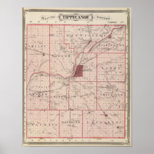 Map of Tippecanoe County Poster