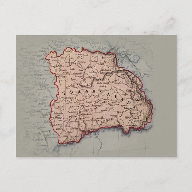 Map of Transylavania Postcard (Front)