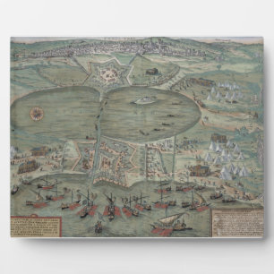 Map of Tunis, from 'Civitates Orbis Terrarum' by G Plaque