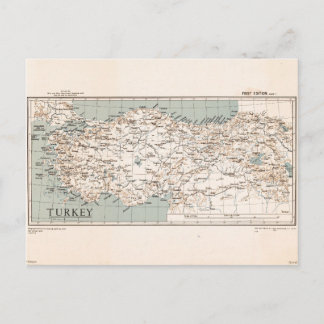 Map of Turkey (1943) Postcard