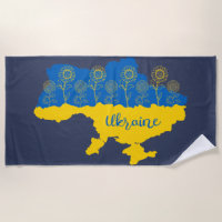 Map of Ukraine with sunflower and Ukrainian flag