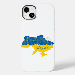 Map of Ukraine with sunflower and Ukrainian flag Case-Mate iPhone 14 Plus Case