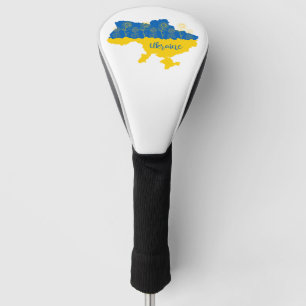 Map of Ukraine with sunflower and Ukrainian flag Golf Head Cover