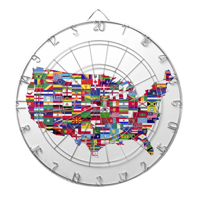 Map of United States Dartboard (Front)