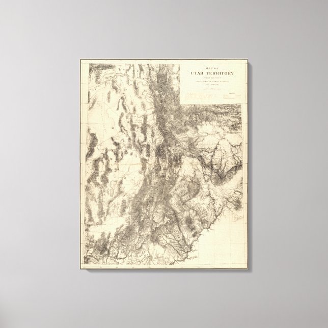 Map of Utah Territory Canvas Print (Front)
