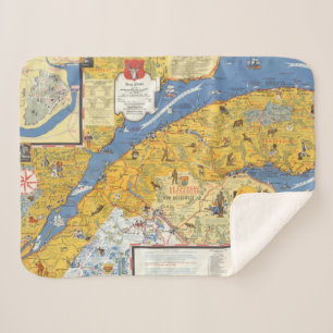 Map of Vacanes, Quebec, Gaspesie (Canada) Sherpa Blanket