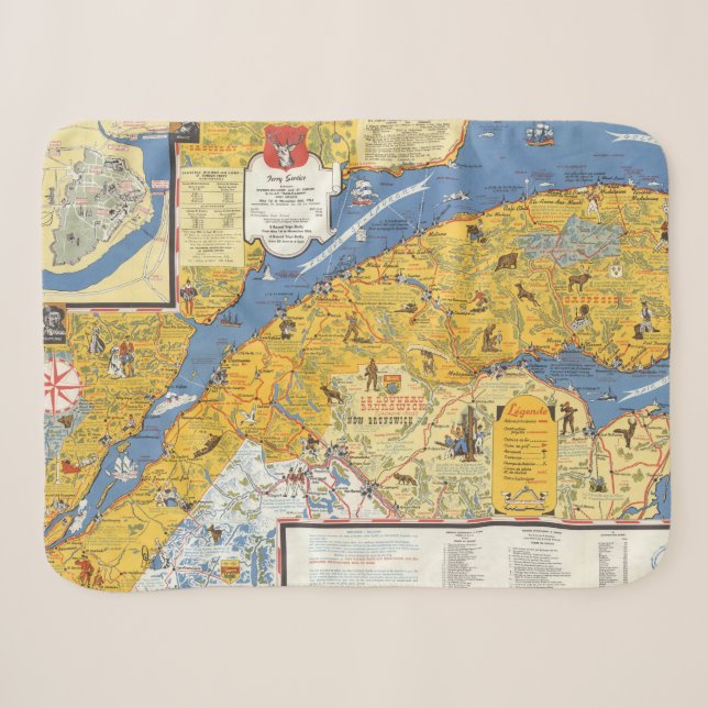 Map of Vacanes, Quebec, Gaspesie (Canada) Sherpa Blanket (Front (Horizontal))