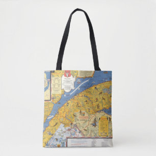 Map of Vacanes, Quebec, Gaspesie (Canada) Tote Bag