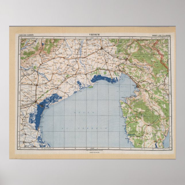 Map of Venice, Italy Poster (Front)