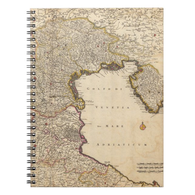 Map of Venice Region, Italy Notebook (Front)