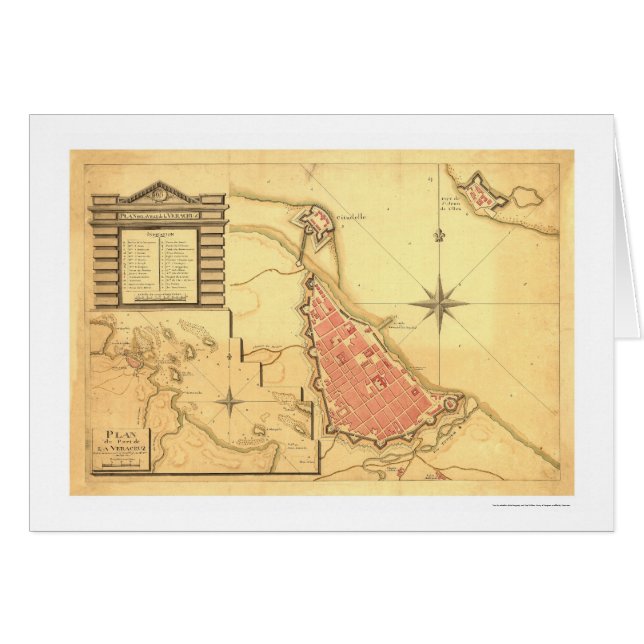 Map of Veracruz, Mexico by G. de Bois 1798 (Front Horizontal)