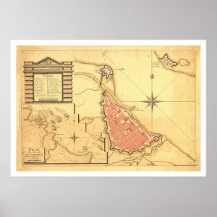 Map of Veracruz, Mexico by G. de Bois 1798 Poster