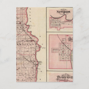Map of Vermillion County with Newport Postcard