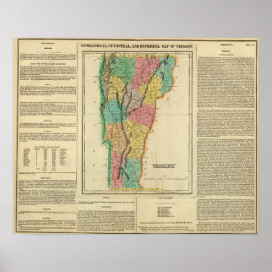 Map Of Vermont Poster