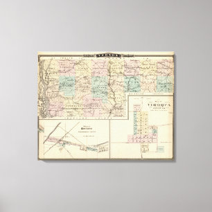 Map of Vernon County, Arcadia and Viroqua Canvas Print