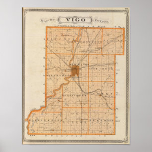 Map of Vigo County Poster