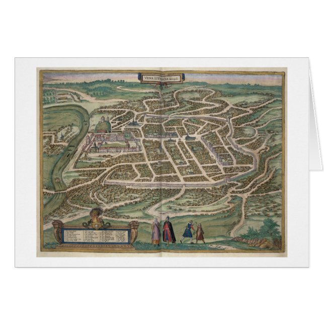 Map of Vilnius, Lithuania, from 'Civitates Orbis T (Front Horizontal)