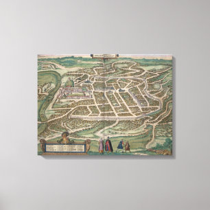 Map of Vilnius, Lithuania, from 'Civitates Orbis T Canvas Print