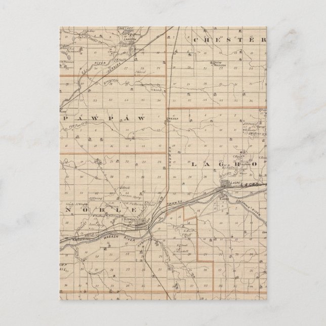 Map of Wabash County Postcard (Front)