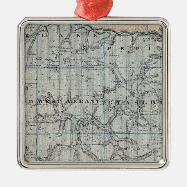 Map of Wabasha County, Minnesota Metal Tree Decoration (Front)