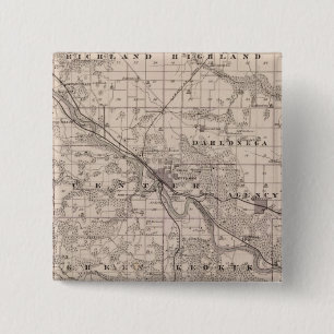 Map of Wapello County, State of Iowa 15 Cm Square Badge
