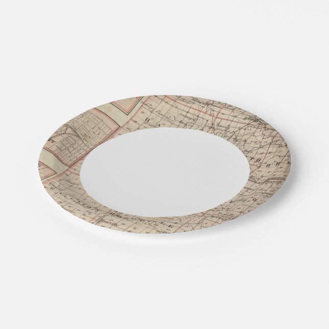 Map of Warren County, Abingdon Paper Plate (Angled)
