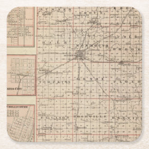 Map of Warren County, Abingdon Square Paper Coaster