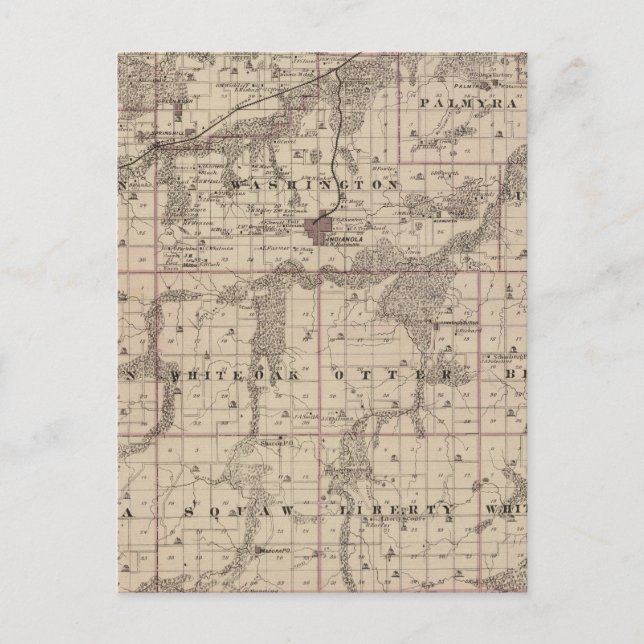 Map of Warren County, State of Iowa Postcard (Front)