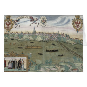 Map of Warsaw, from 'Civitates Orbis Terrarum' by